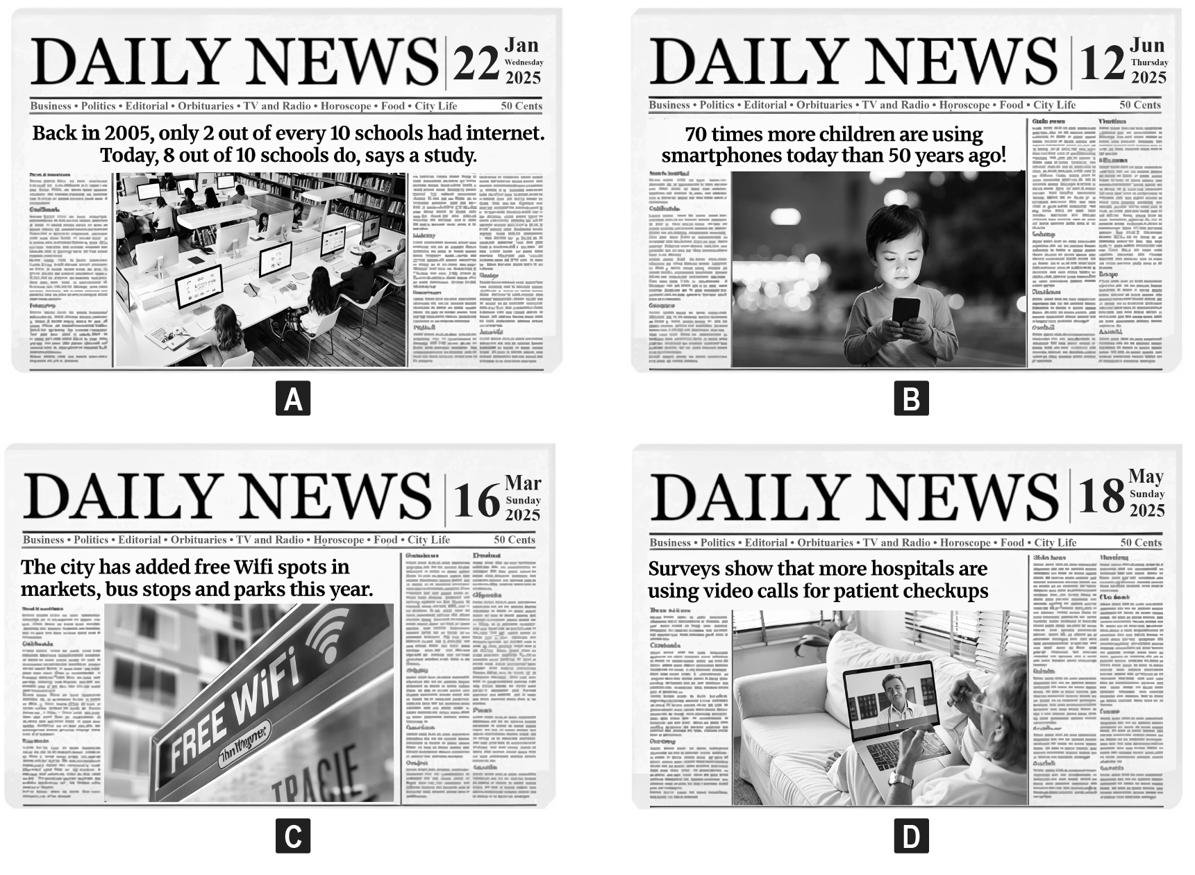 Four headlines